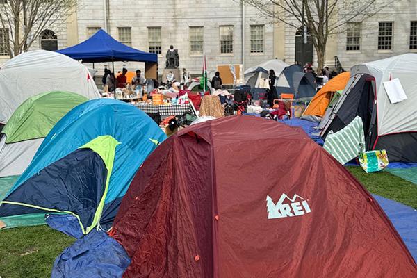 Student encampment for Palestine at Harvard University, April 24, 2024.